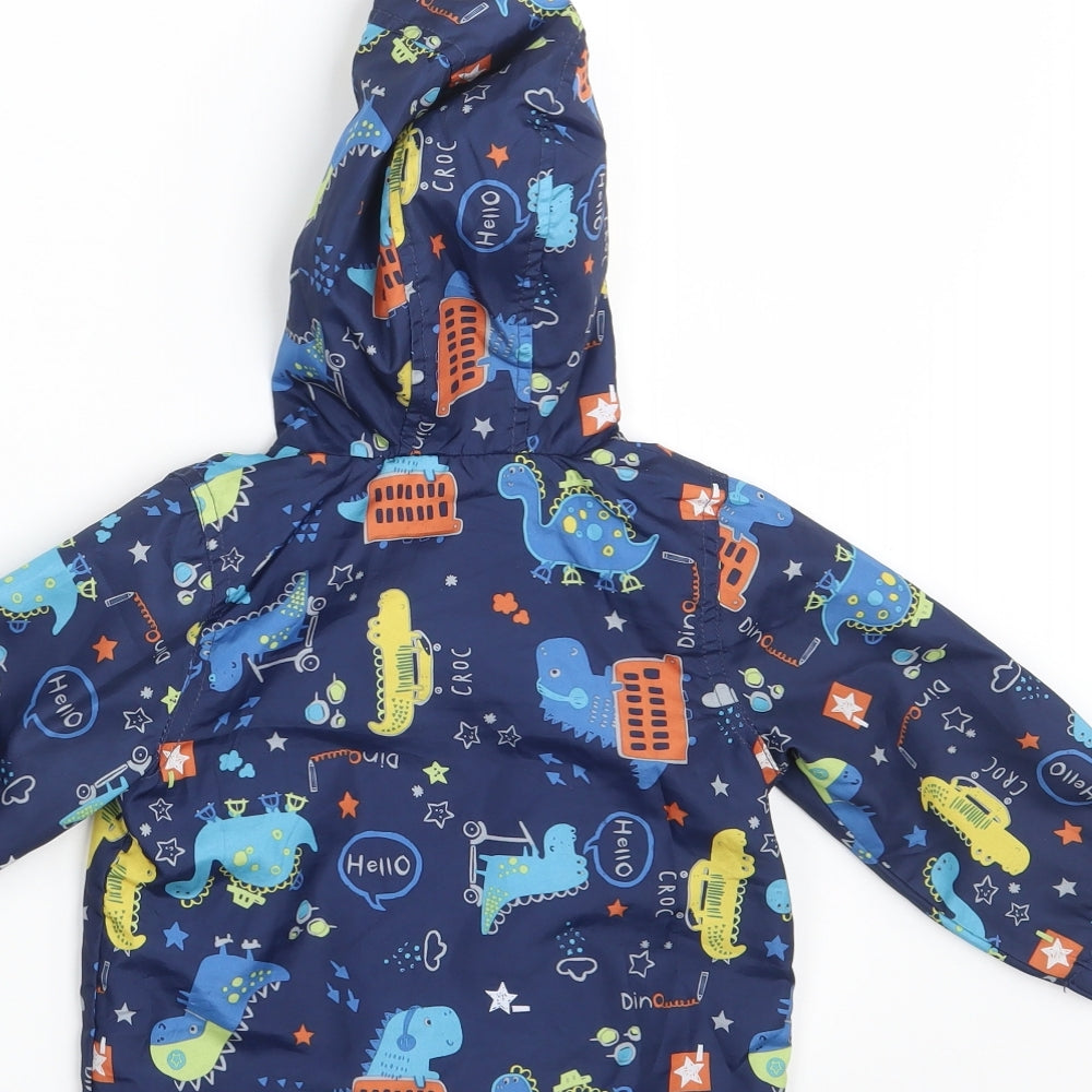 George Baby Blue Animal Print  Rain Coat Coat Size 9-12 Months