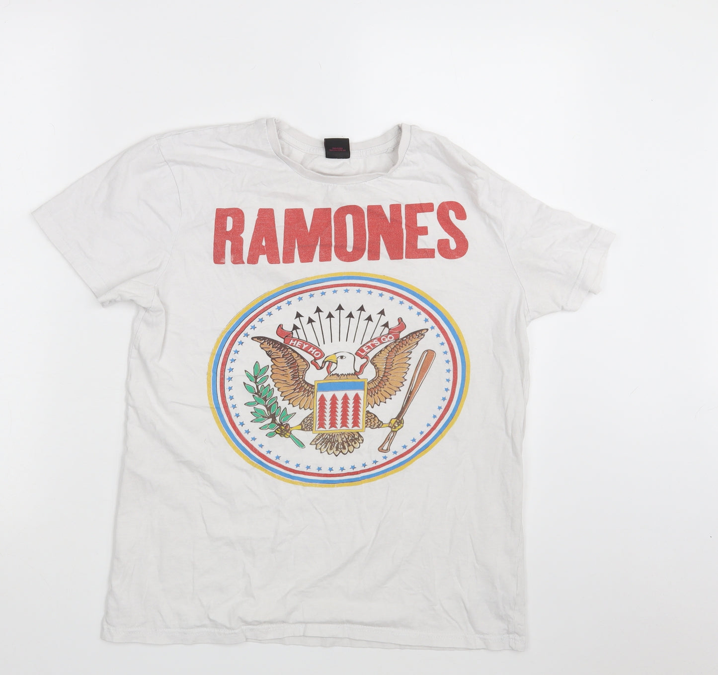Primark Mens White    T-Shirt Size S  - Ramones