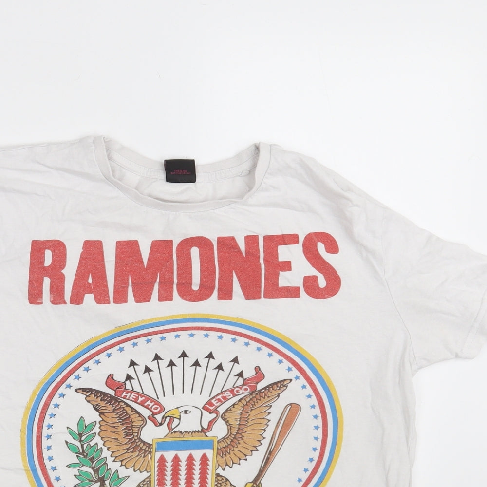 Primark Mens White    T-Shirt Size S  - Ramones