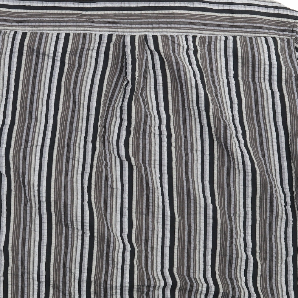 Club D'Amingo Mens Beige Striped   Button-Up Size XL