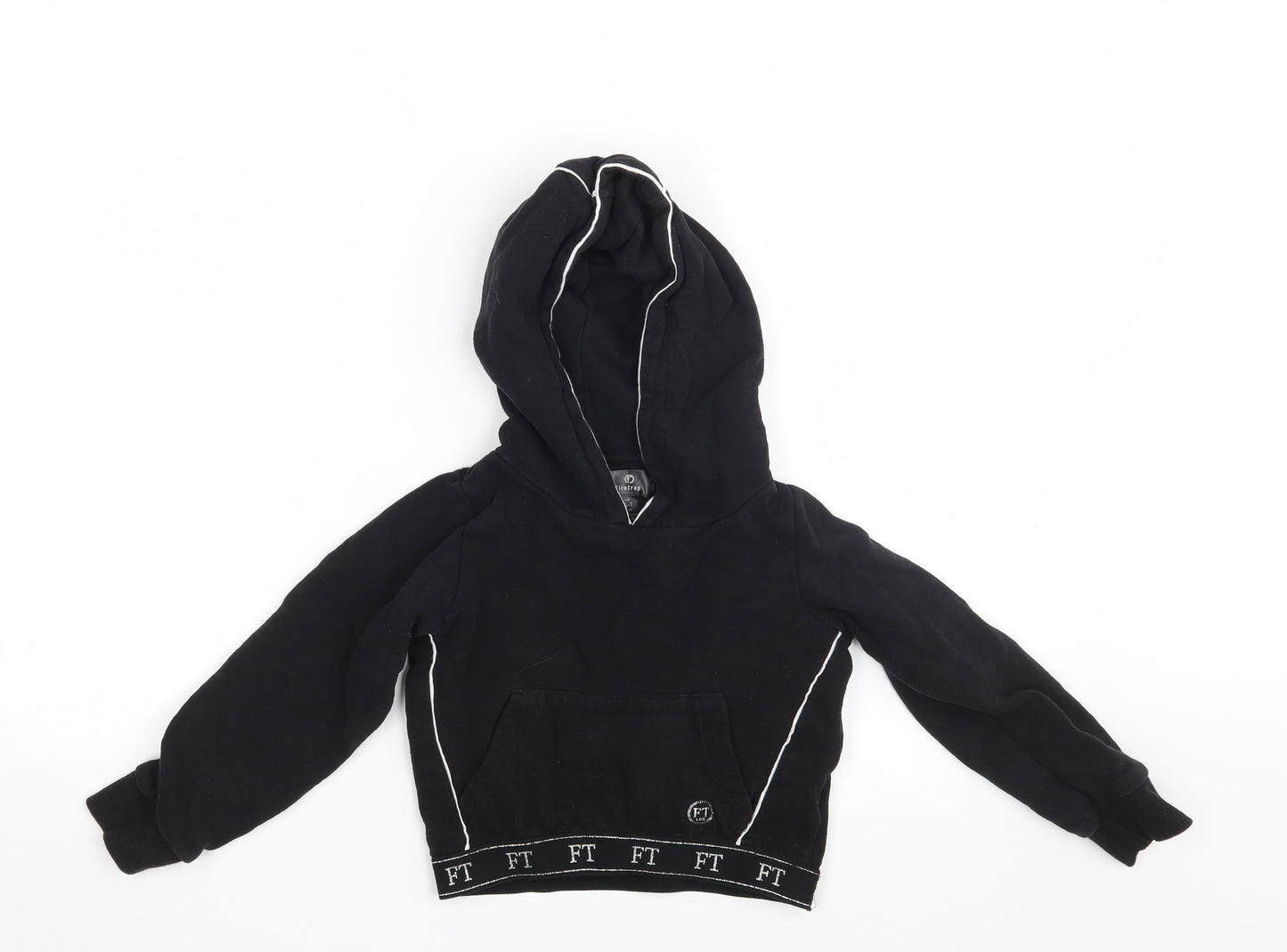 Firetrap Girls Black   Pullover Hoodie Size 6-7 Years  - Croppped