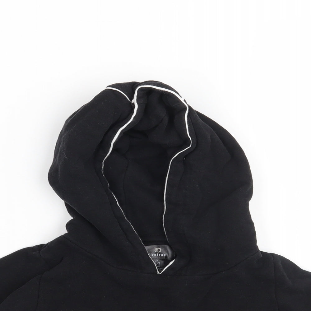 Firetrap Girls Black   Pullover Hoodie Size 6-7 Years  - Croppped