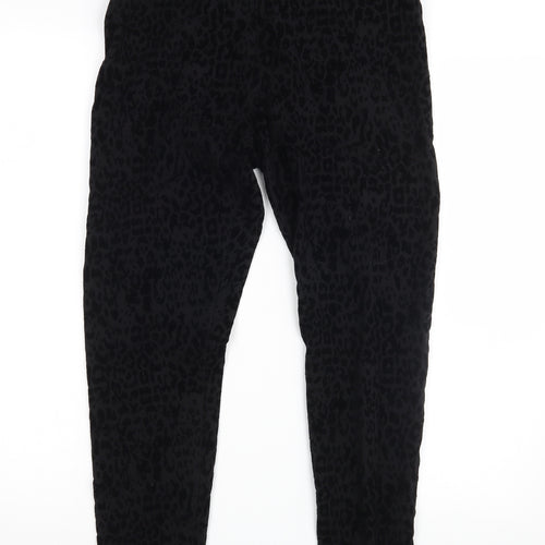 M&S Womens Black Animal Print  Jegging Leggings Size 12 L28 in