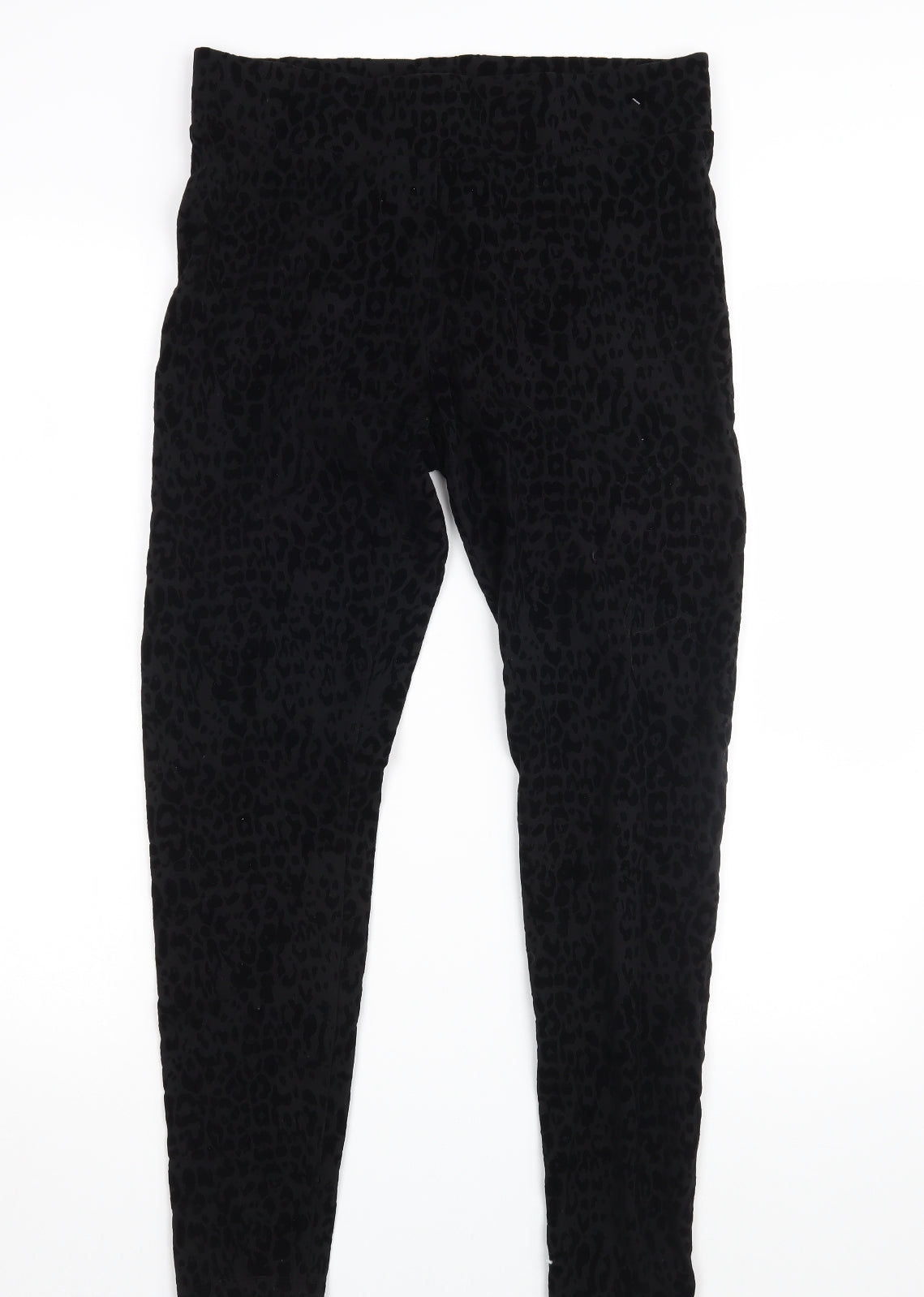 M&S Womens Black Animal Print  Jegging Leggings Size 12 L28 in