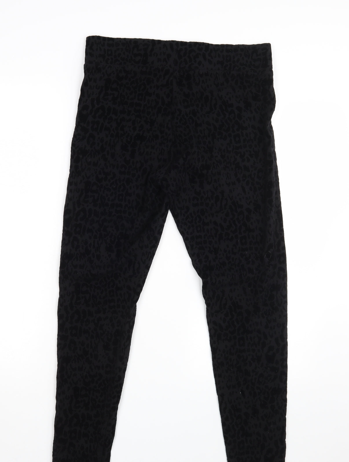 M&S Womens Black Animal Print  Jegging Leggings Size 12 L28 in