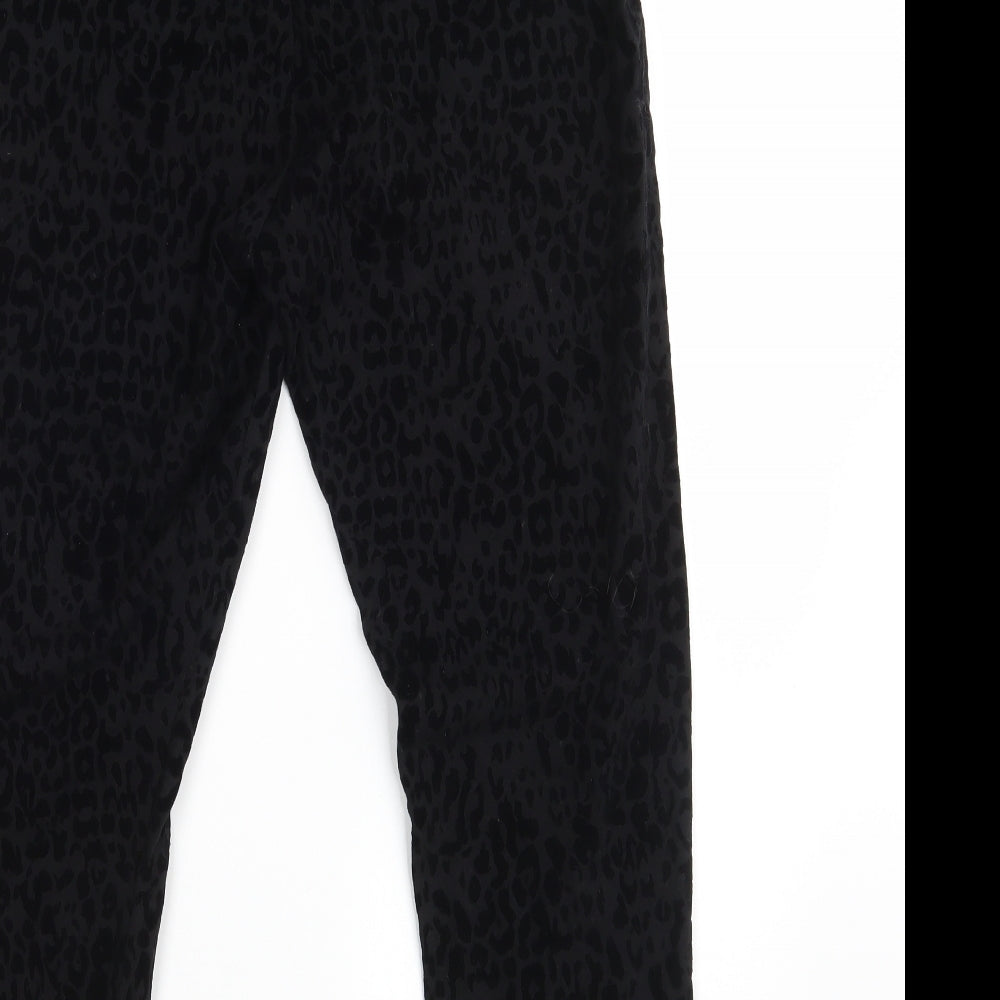 M&S Womens Black Animal Print  Jegging Leggings Size 12 L28 in