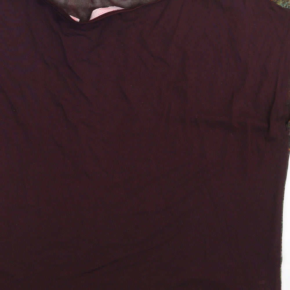 Ted Baker Womens Purple Floral  Basic T-Shirt One Size