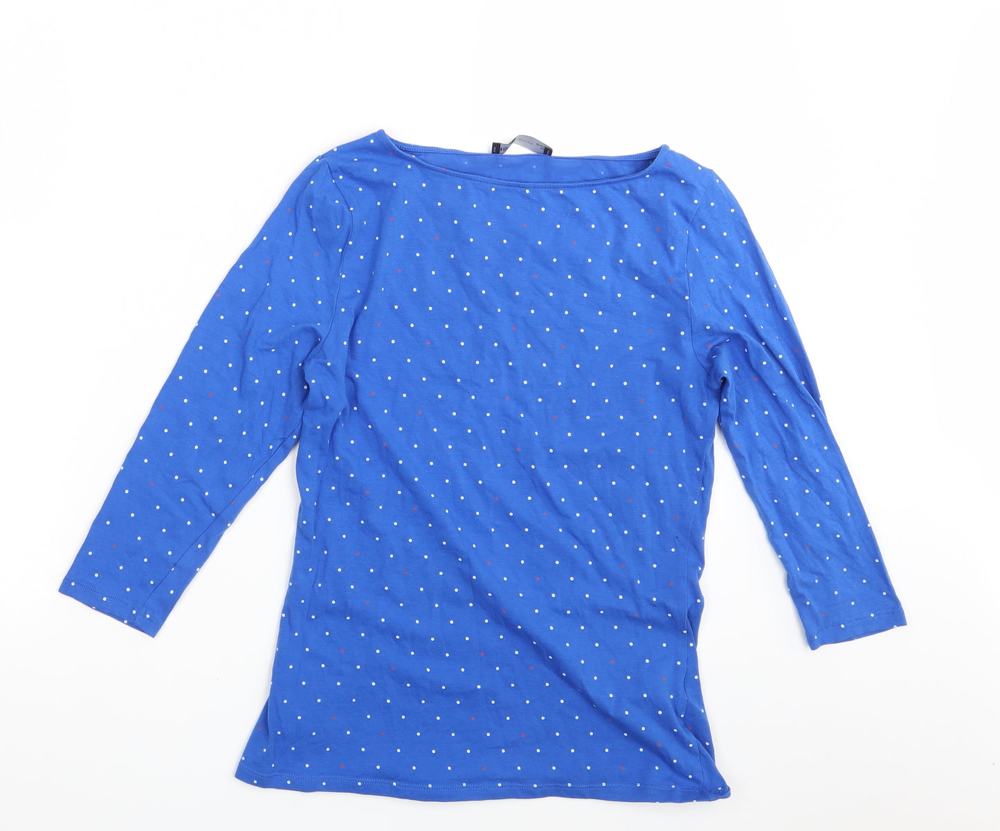 M&S Womens Blue Polka Dot  Basic T-Shirt Size 12