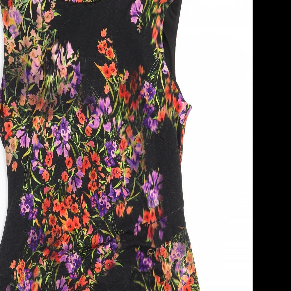 Precis Womens Black Floral  Fit & Flare  Size 12