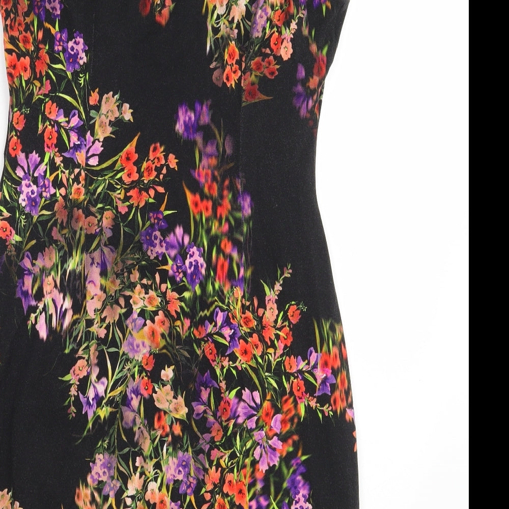 Precis Womens Black Floral  Fit & Flare  Size 12