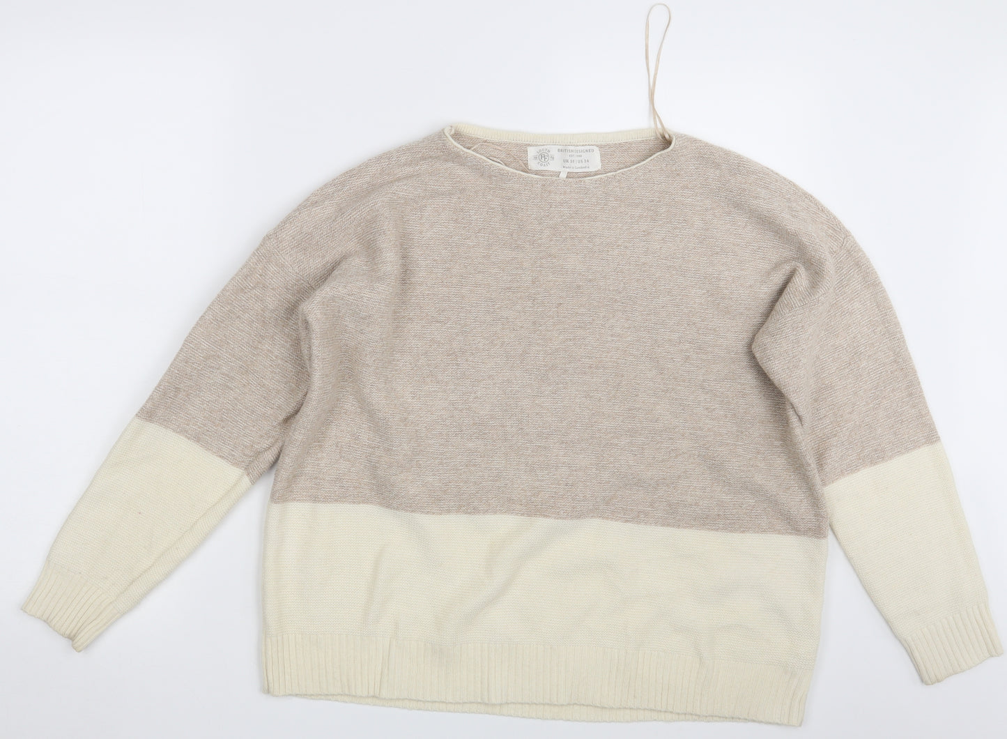 Fat Face Womens Beige   Pullover Jumper Size 18