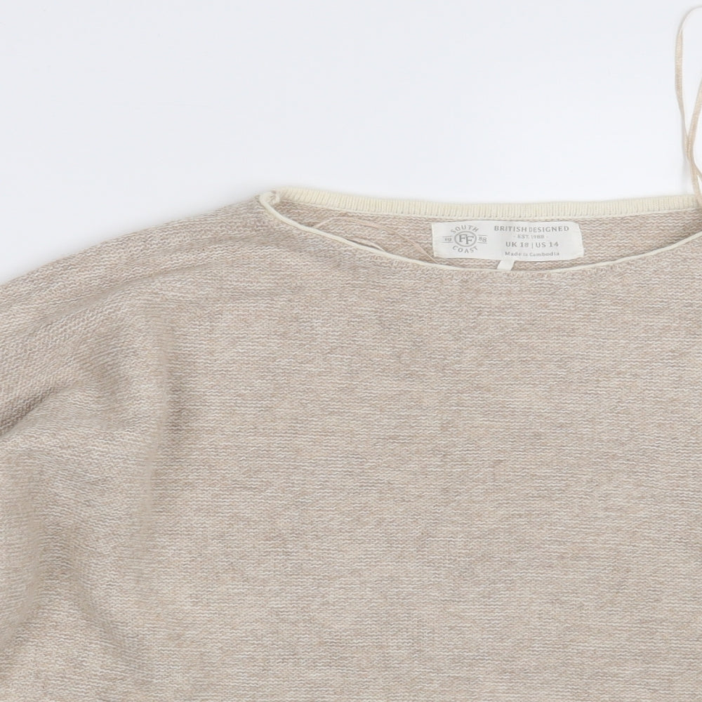 Fat Face Womens Beige   Pullover Jumper Size 18