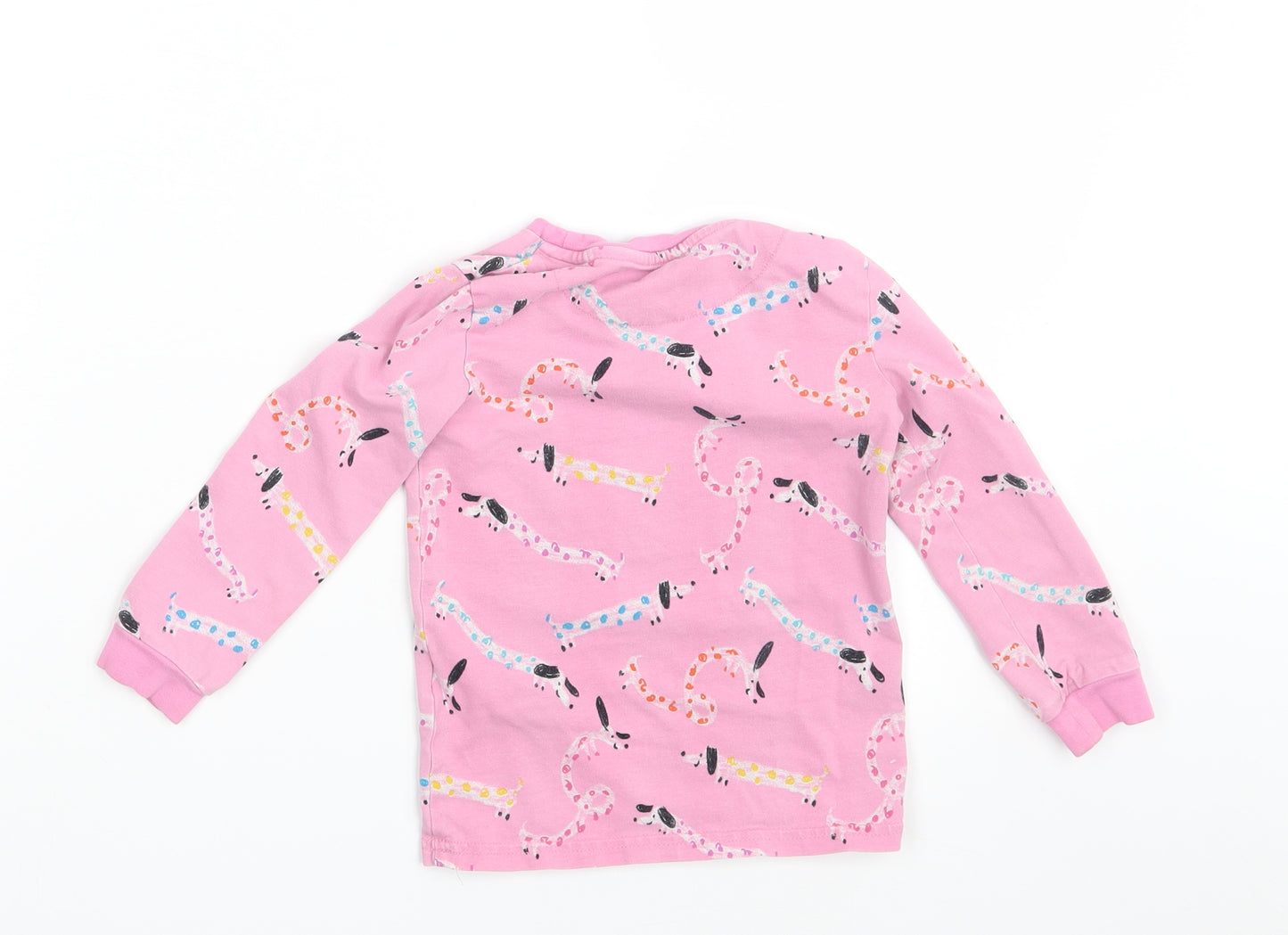 M&S Girls Pink Animal Print  Pullover Sweatshirt Size 2-3 Years
