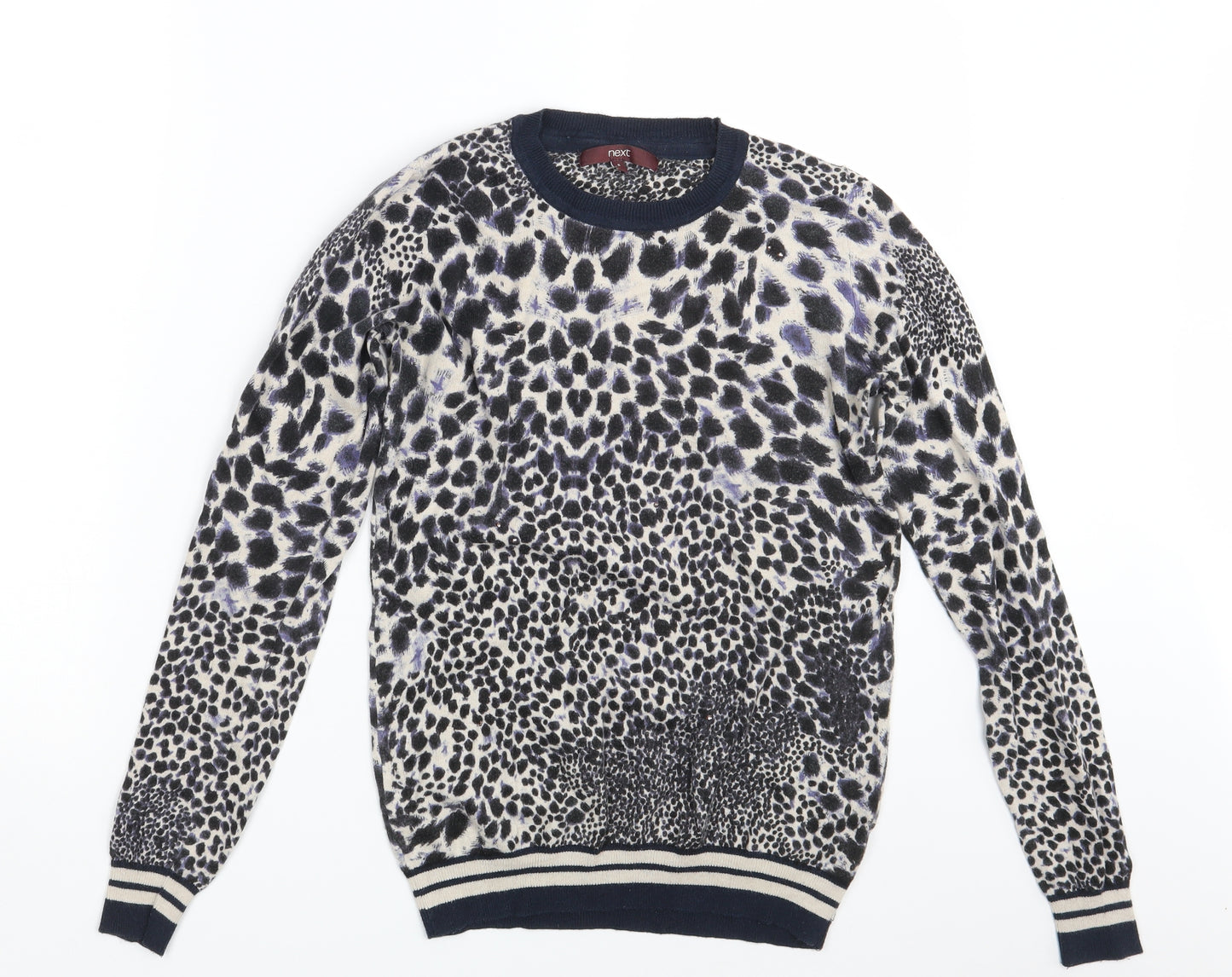 NEXT Womens Blue Animal Print  Pullover Jumper Size 8