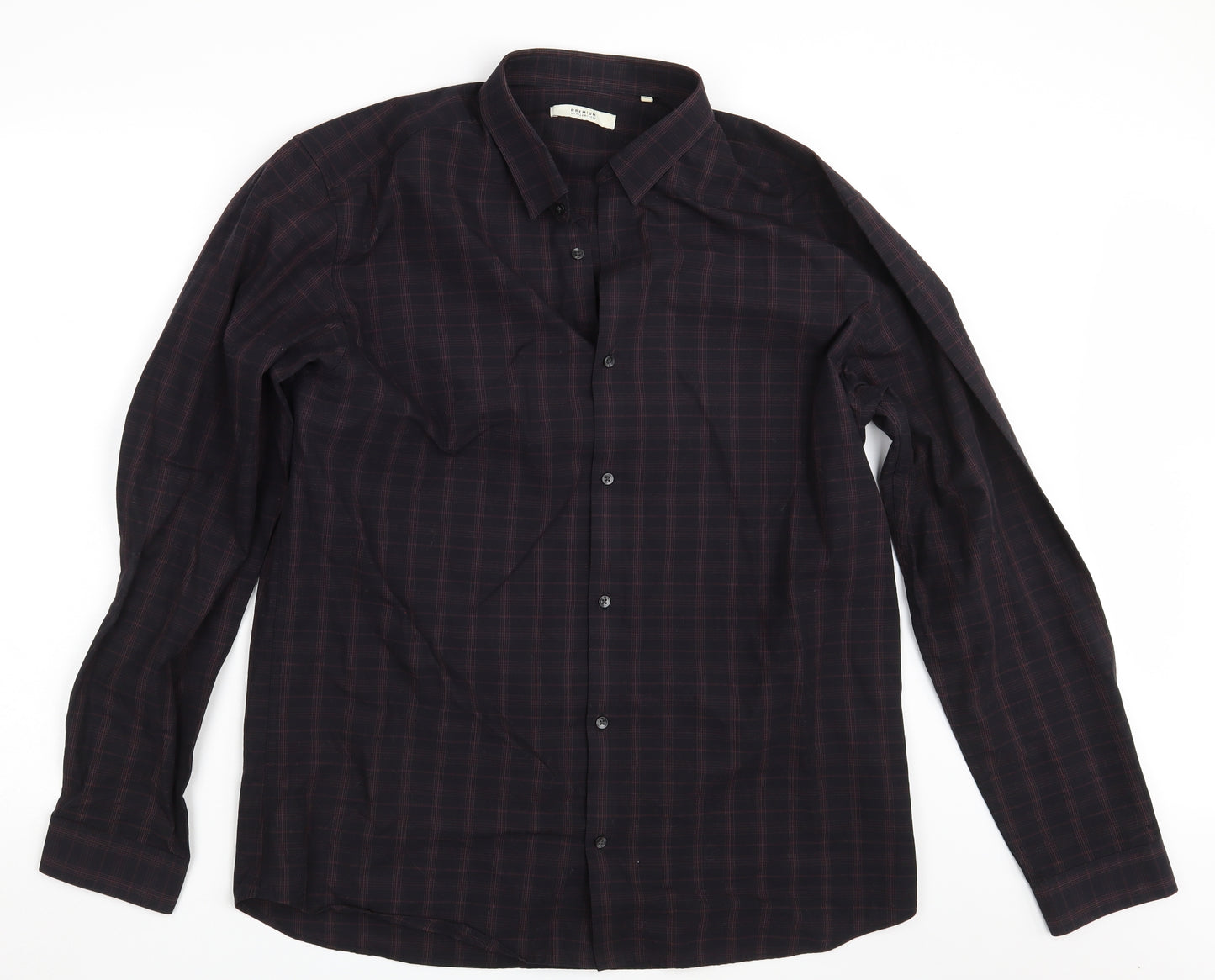 JACK & JONES Mens Black Check   Button-Up Size XL