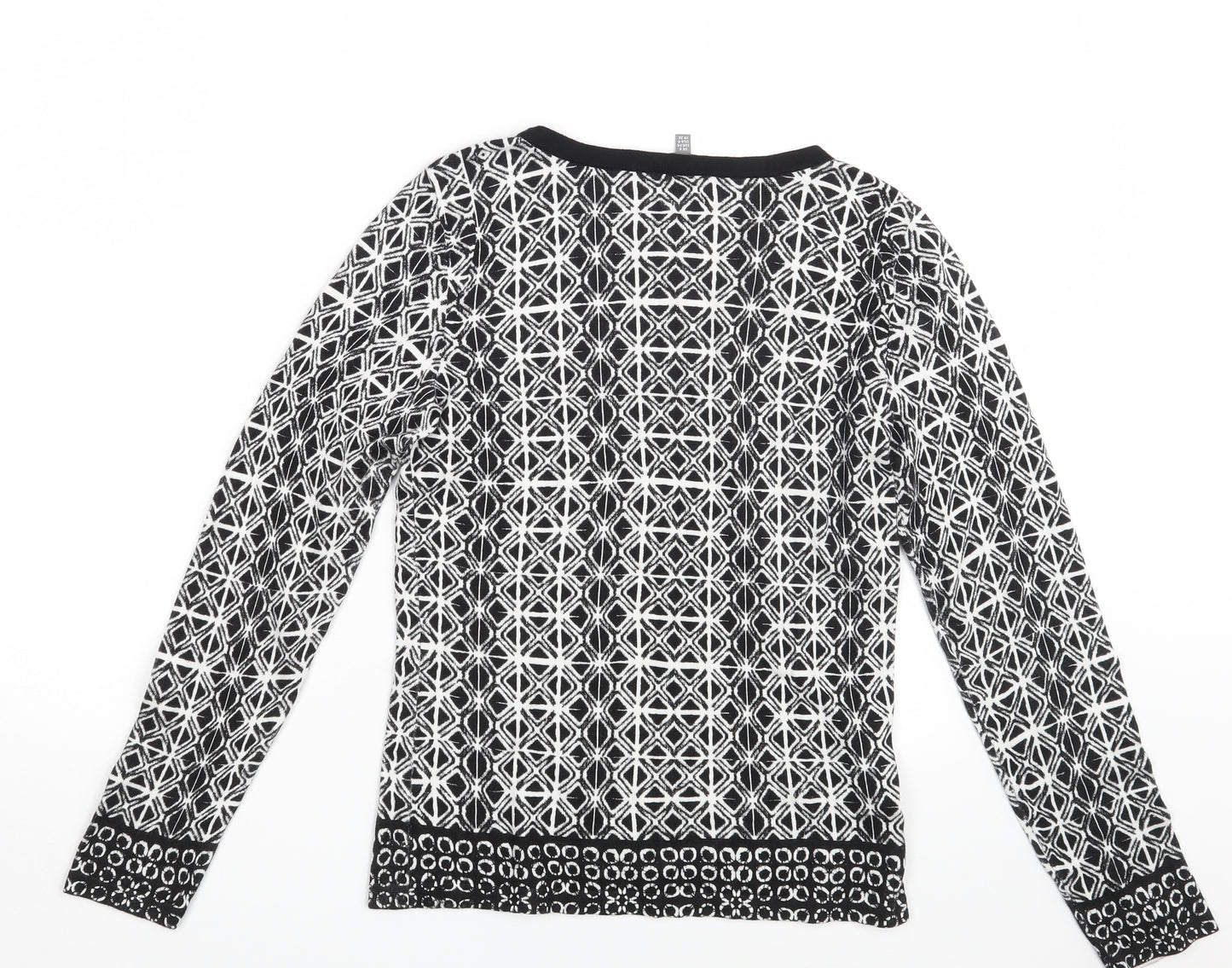 Laura Ashley Womens Black Argyle/Diamond Rayon Pullover Jumper Size 8