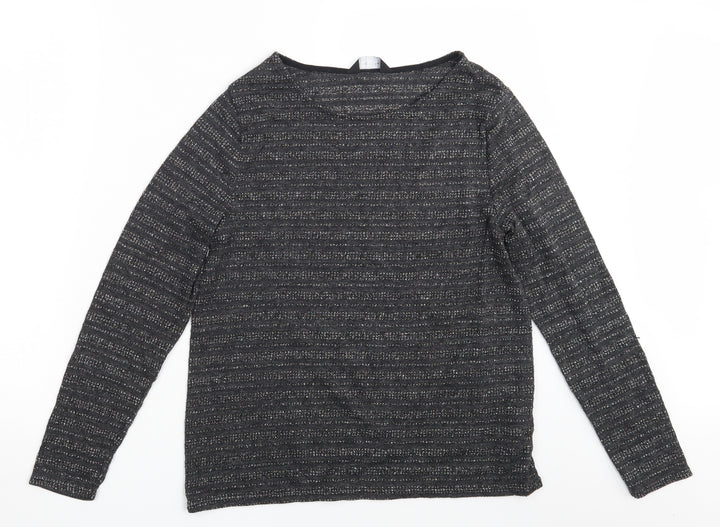 Dorothy Perkins Womens Grey Striped Pullover Sweatshirt Size 14