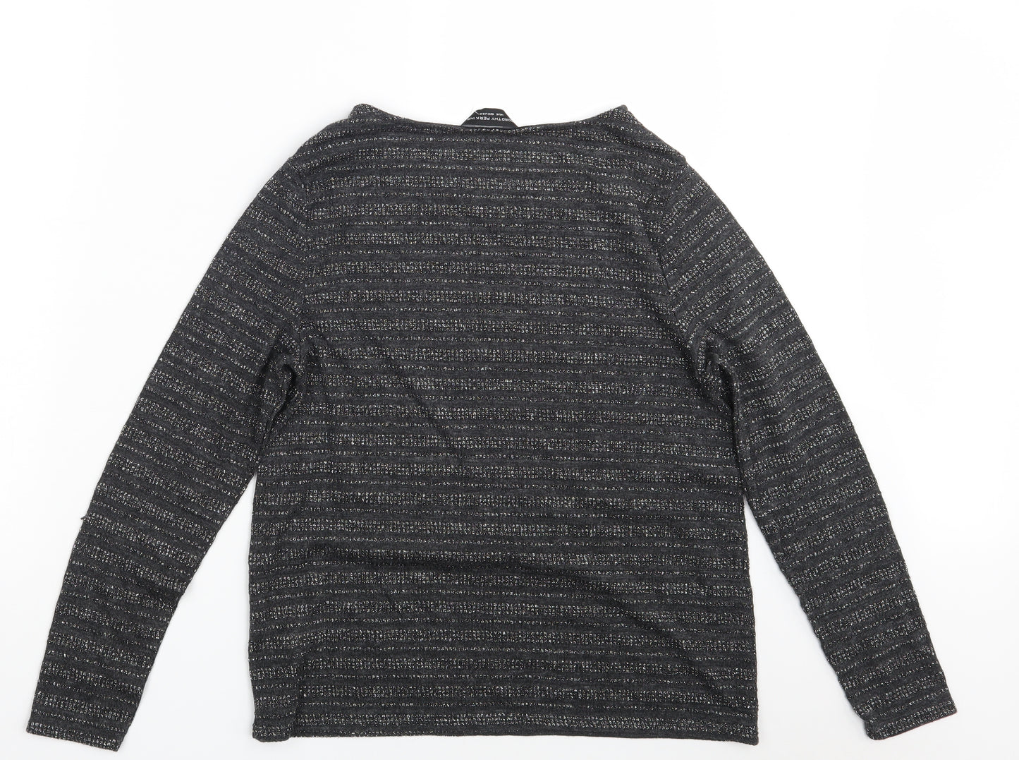 Dorothy Perkins Womens Grey Striped  Pullover Sweatshirt Size 14