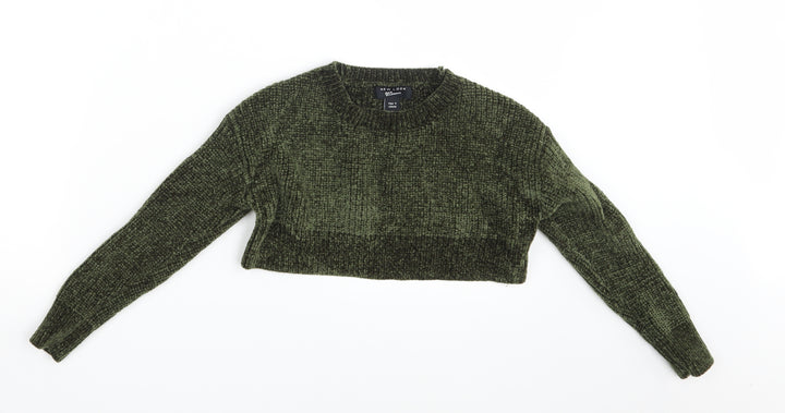 New Look Girls Green Pullover Jumper Size 9 Years - Croppped