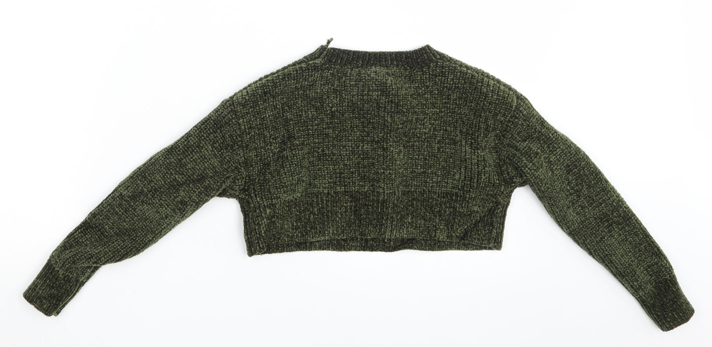 New Look Girls Green   Pullover Jumper Size 9 Years  - Croppped