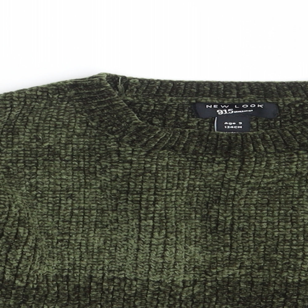 New Look Girls Green   Pullover Jumper Size 9 Years  - Croppped
