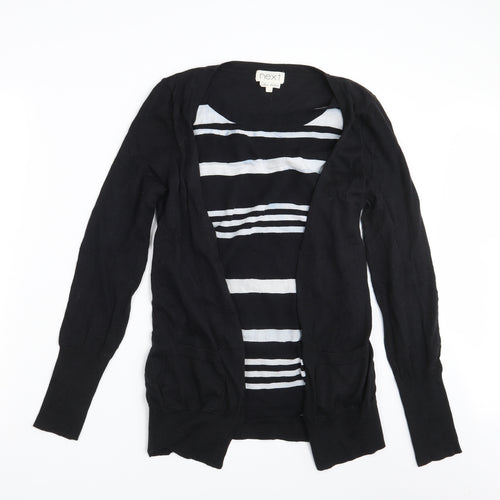 NEXT Womens Black Striped  Wrap Jumper Size 12