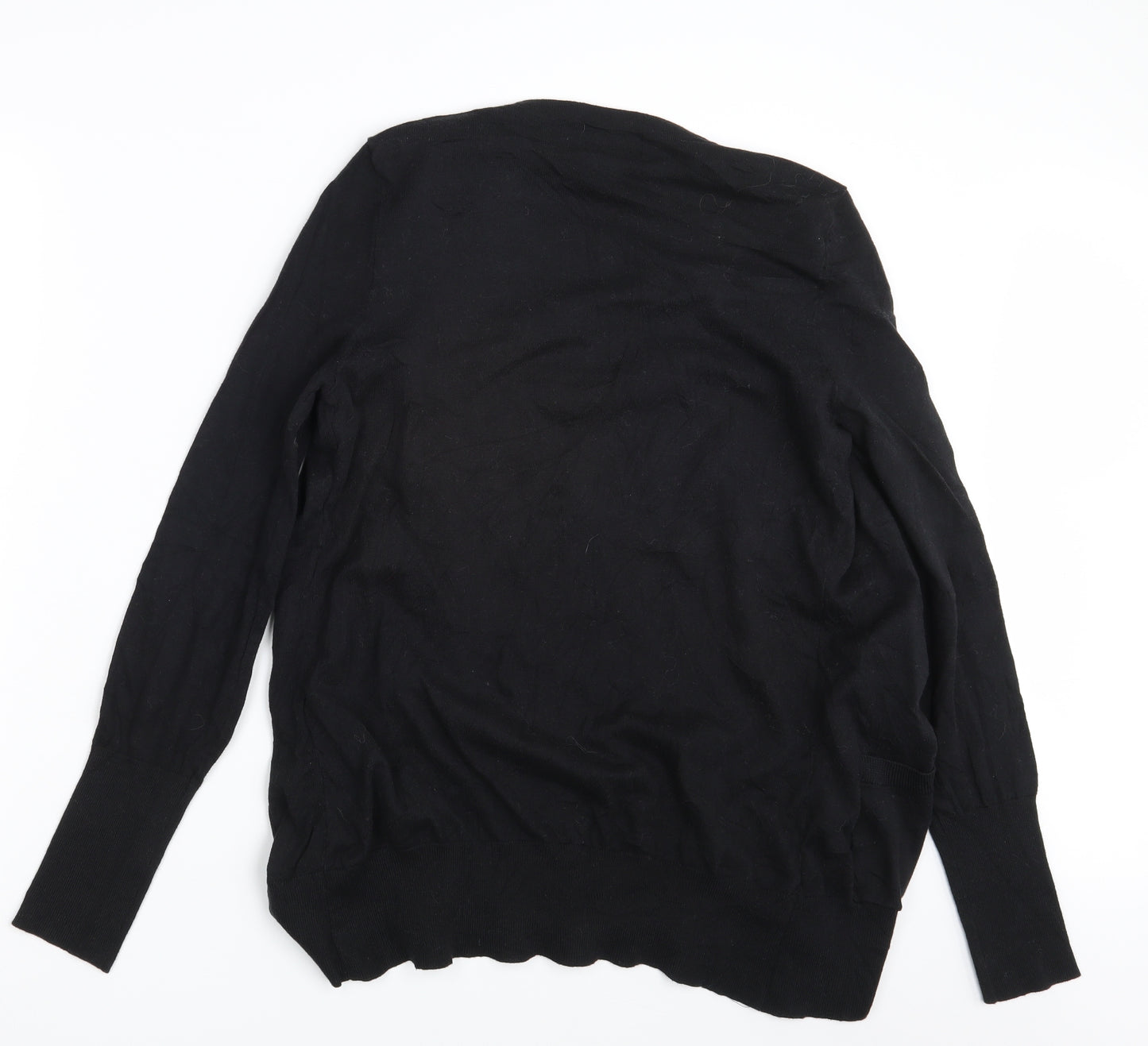NEXT Womens Black Striped  Wrap Jumper Size 12