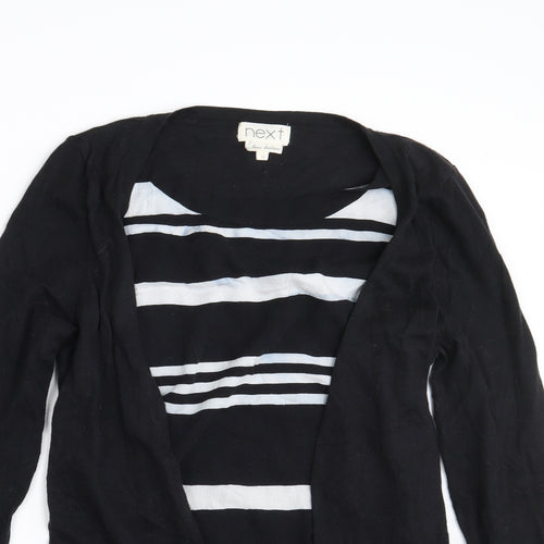 NEXT Womens Black Striped  Wrap Jumper Size 12