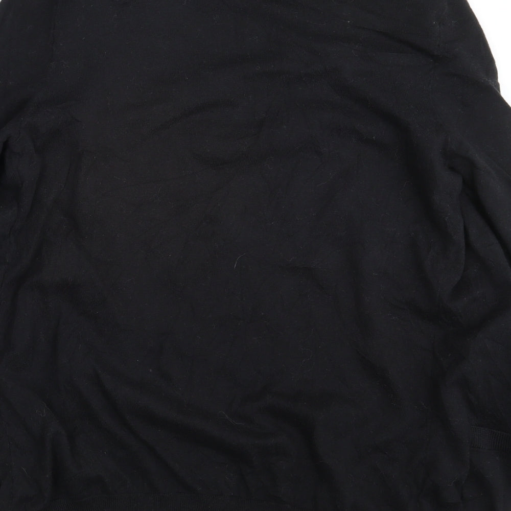 NEXT Womens Black Striped  Wrap Jumper Size 12