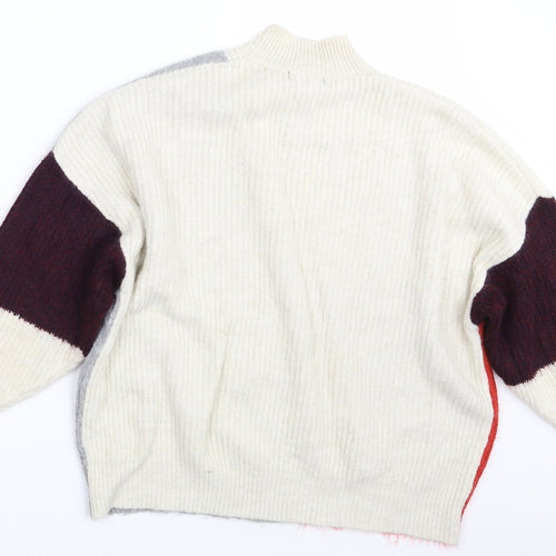 F&F Womens Multicoloured Geometric  Pullover Jumper Size 10