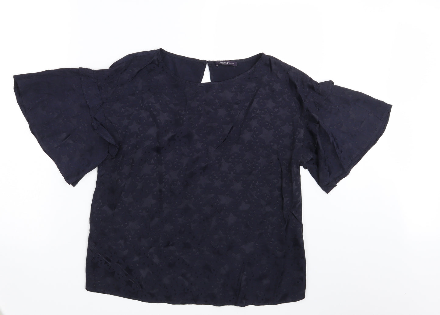 M&S Womens Blue Geometric  Basic Blouse Size 12