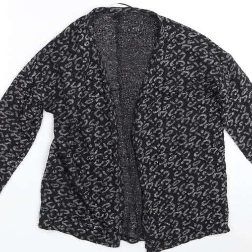 Gina Tricot Womens Black Animal Print  Wrap Jumper Size M