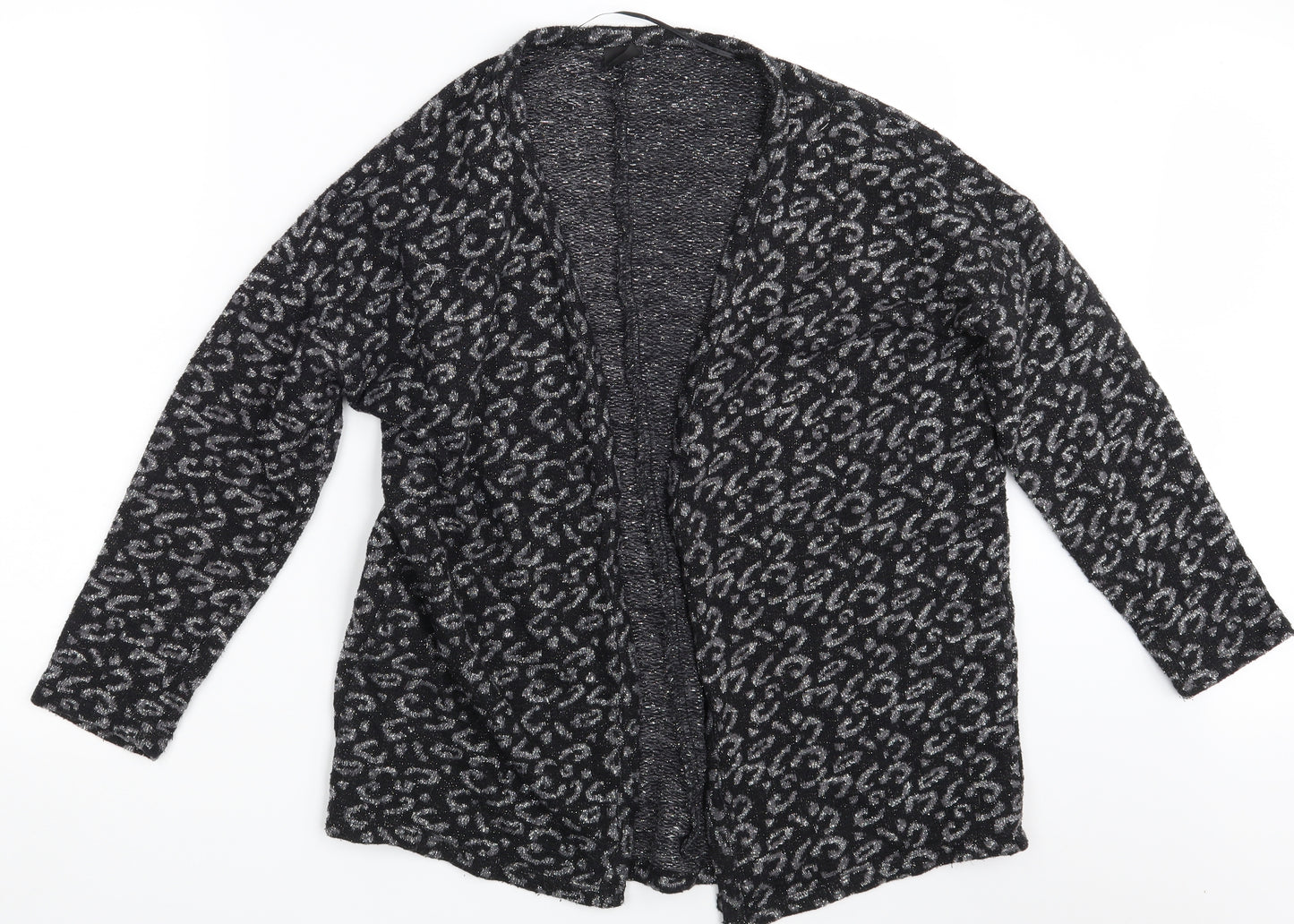 Gina Tricot Womens Black Animal Print  Wrap Jumper Size M