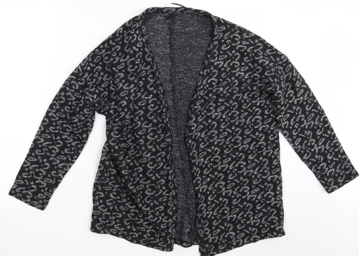 Gina Tricot Womens Black Animal Print  Wrap Jumper Size M