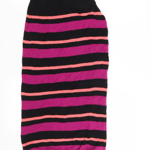 PRETTYLITTLETHING Womens Multicoloured Striped Knit Straight & Pencil Skirt Size 12