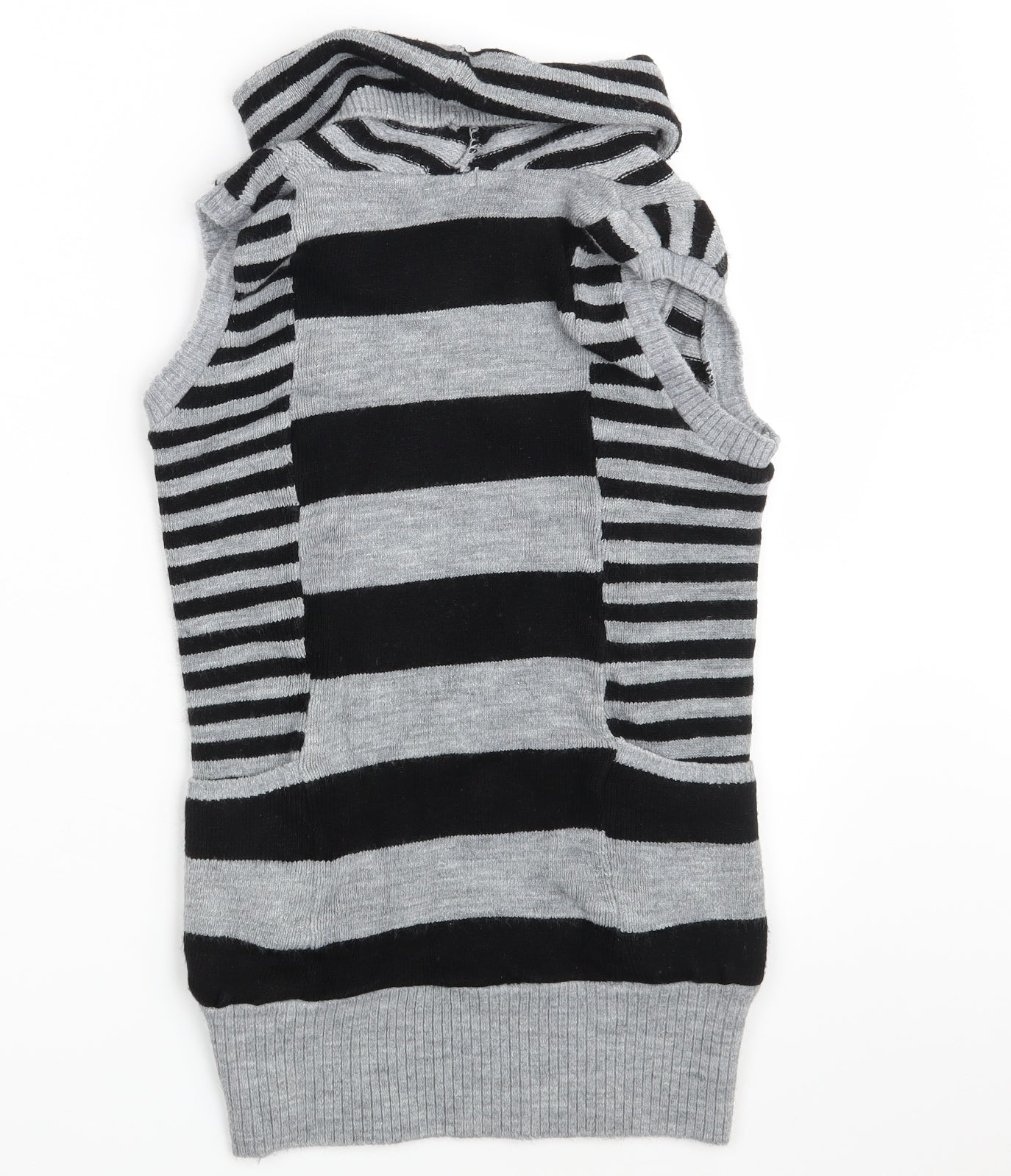 Sophic Girls Grey Striped Knit Pullover Jumper Size 14 Years