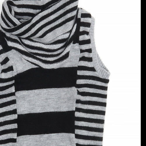 Sophic Girls Grey Striped Knit Pullover Jumper Size 14 Years