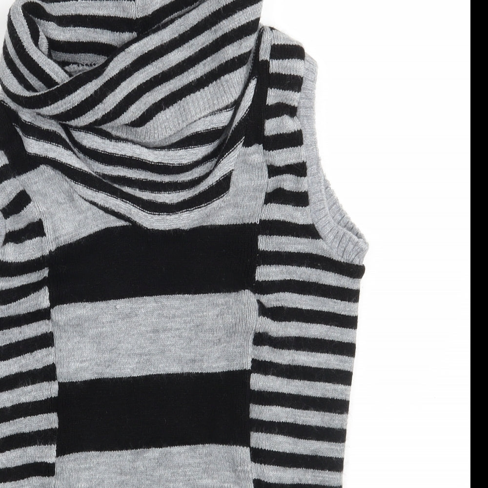Sophic Girls Grey Striped Knit Pullover Jumper Size 14 Years