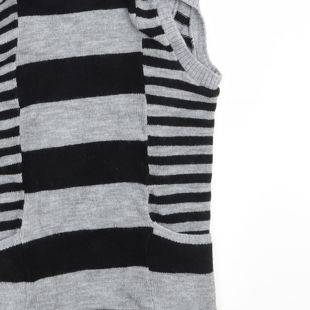 Sophic Girls Grey Striped Knit Pullover Jumper Size 14 Years