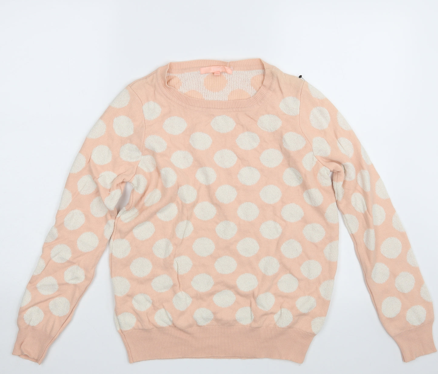 NEXT Womens Pink Polka Dot Knit Pullover Jumper Size 12