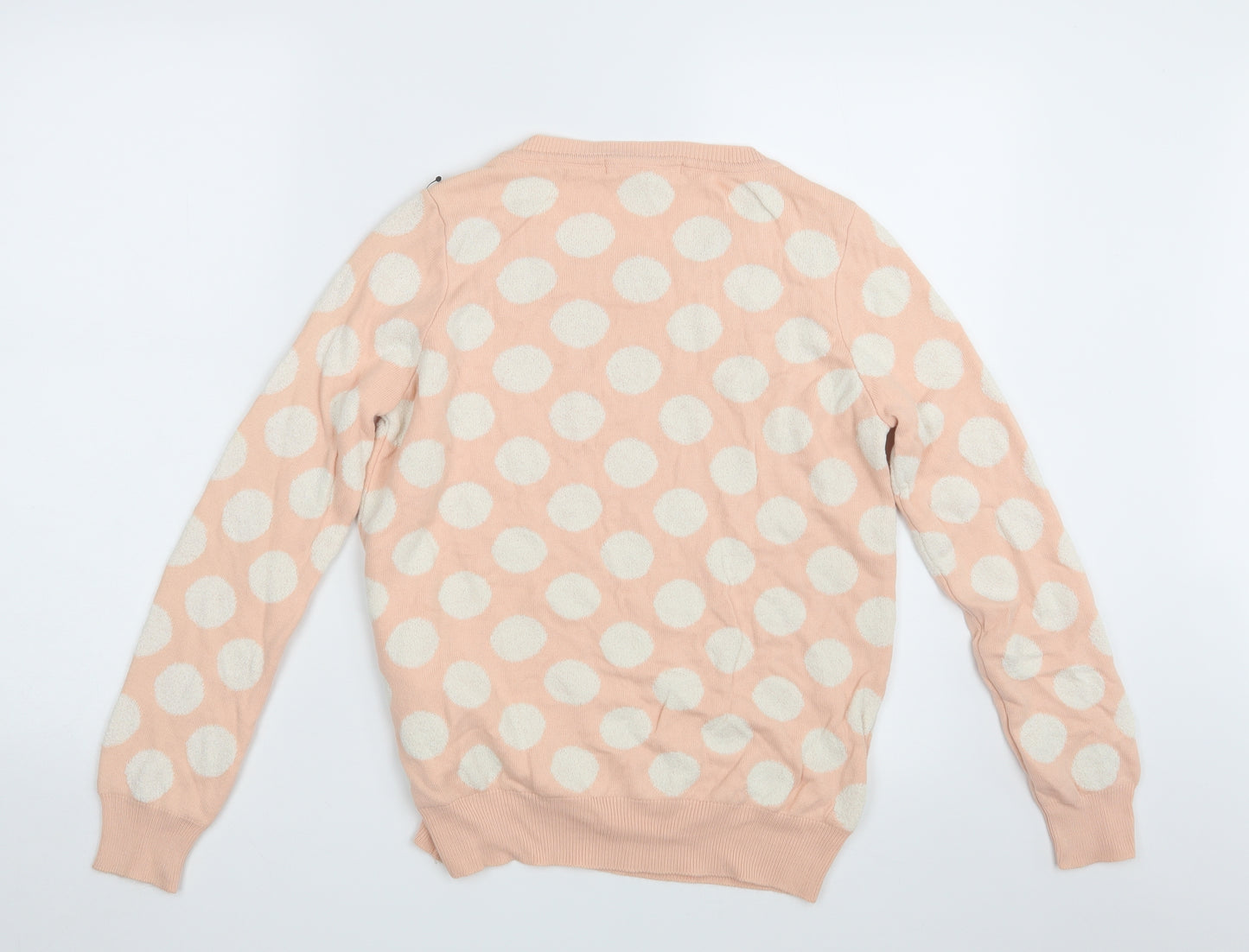 NEXT Womens Pink Polka Dot Knit Pullover Jumper Size 12