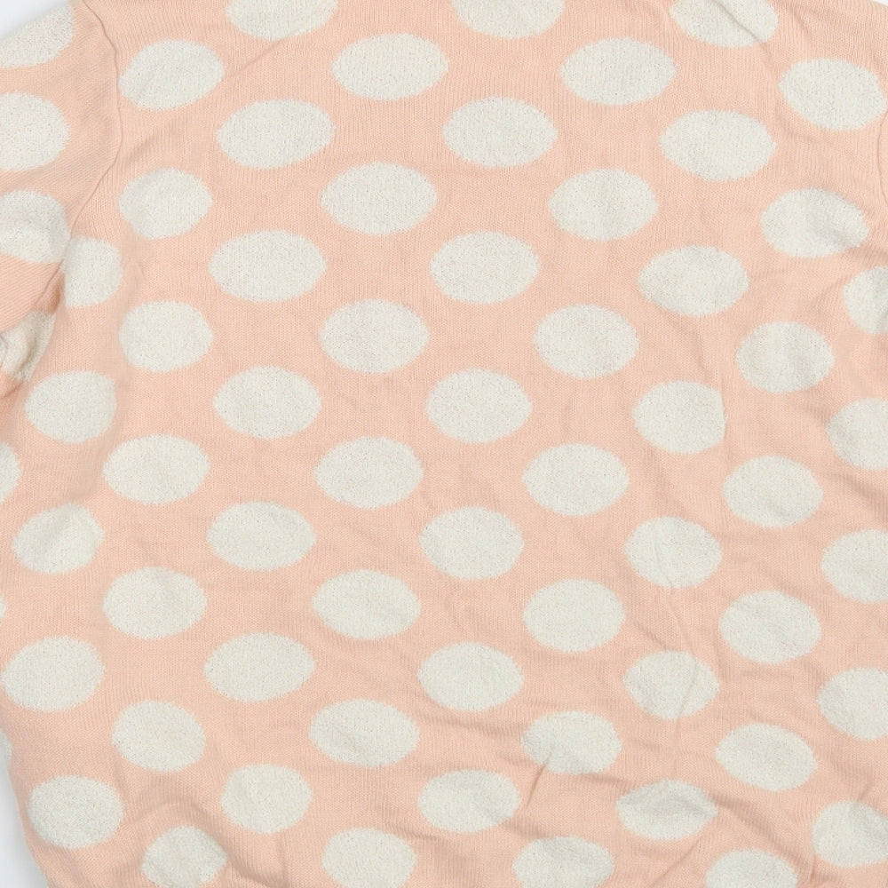 NEXT Womens Pink Polka Dot Knit Pullover Jumper Size 12