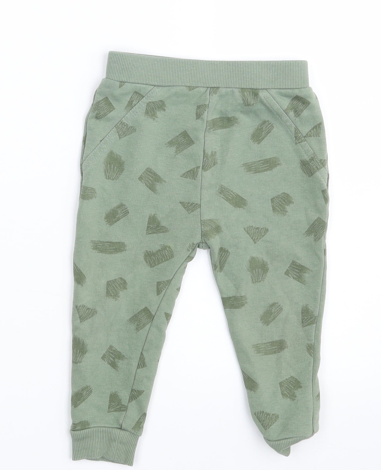 George Baby Green Geometric  Jogger Leggings Size 12-18 Months  - Waist 18in; Inside  leg 10in