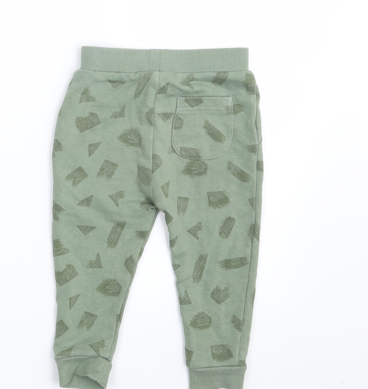 George Baby Green Geometric  Jogger Leggings Size 12-18 Months  - Waist 18in; Inside  leg 10in