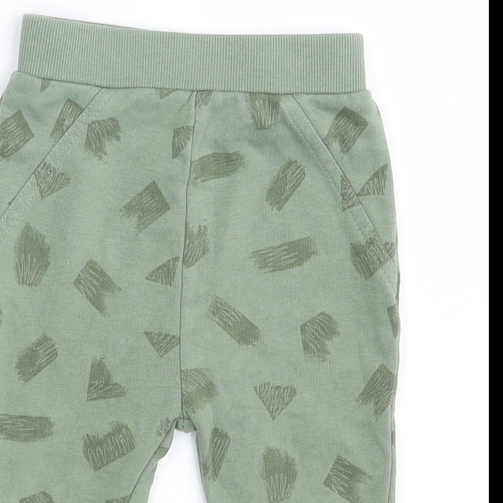 George Baby Green Geometric  Jogger Leggings Size 12-18 Months  - Waist 18in; Inside  leg 10in