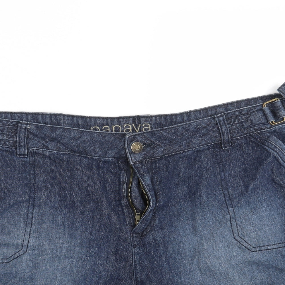 Papaya Womens Blue  Denim Cargo Shorts Size 20