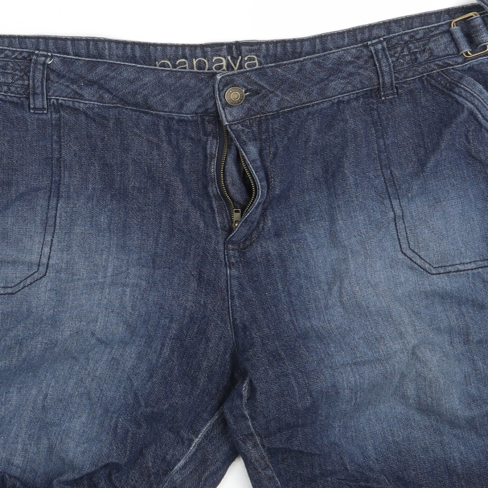 Papaya Womens Blue  Denim Cargo Shorts Size 20