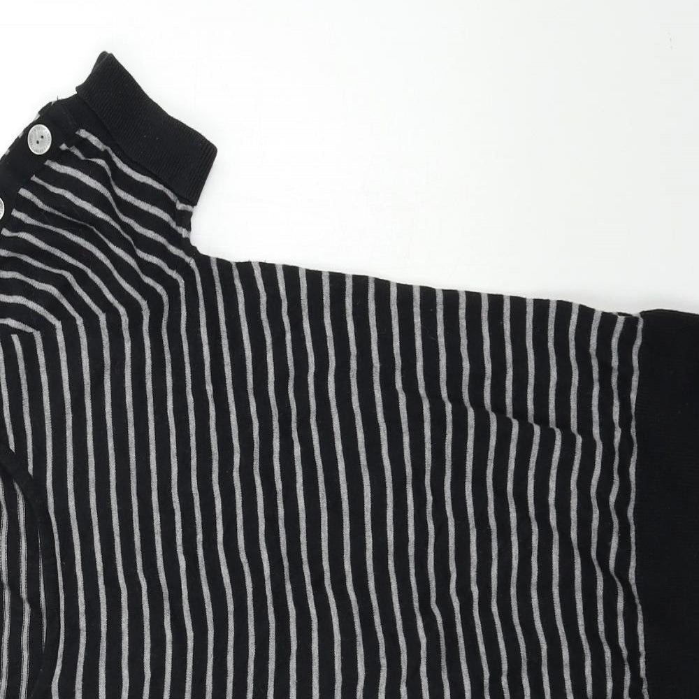 Jasper Conran Womens Black Striped Knit Pullover Jumper Size 10