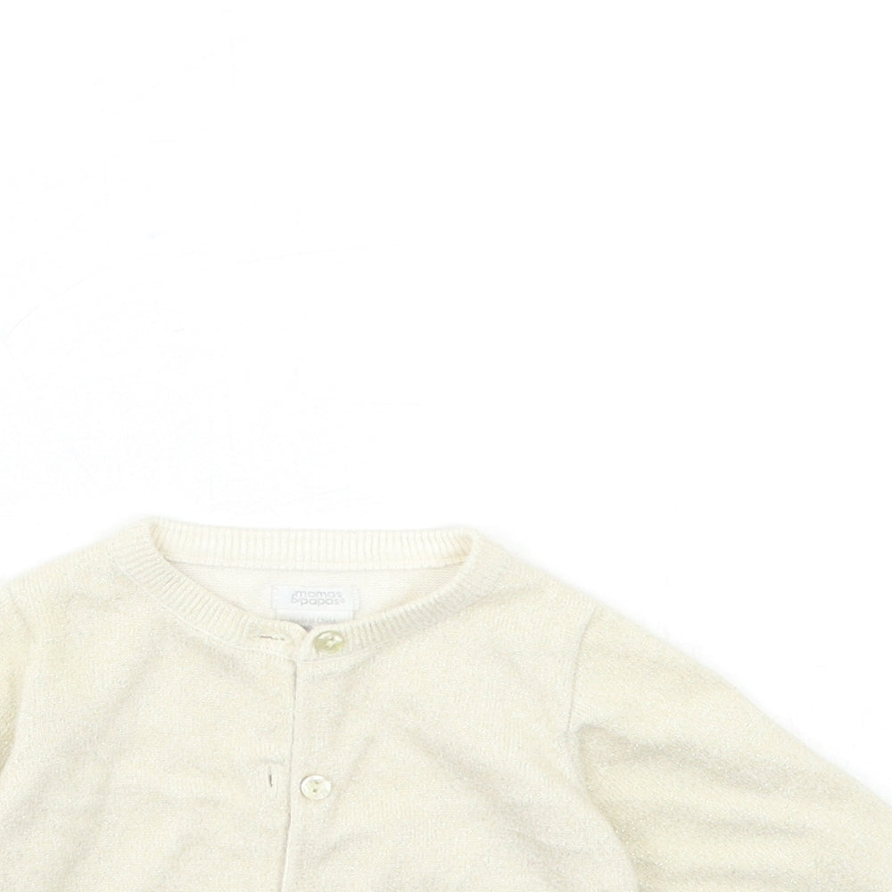 mamas & papas Baby Beige   Cardigan Jumper Size 9-12 Months