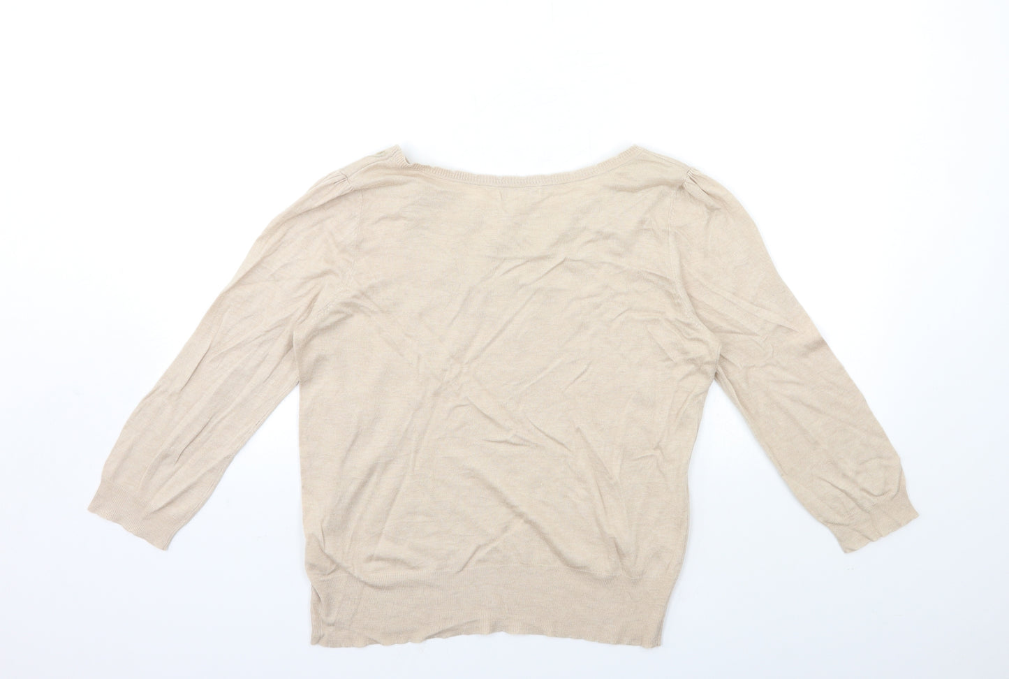 Monsoon Womens Beige  Knit Pullover Jumper Size L